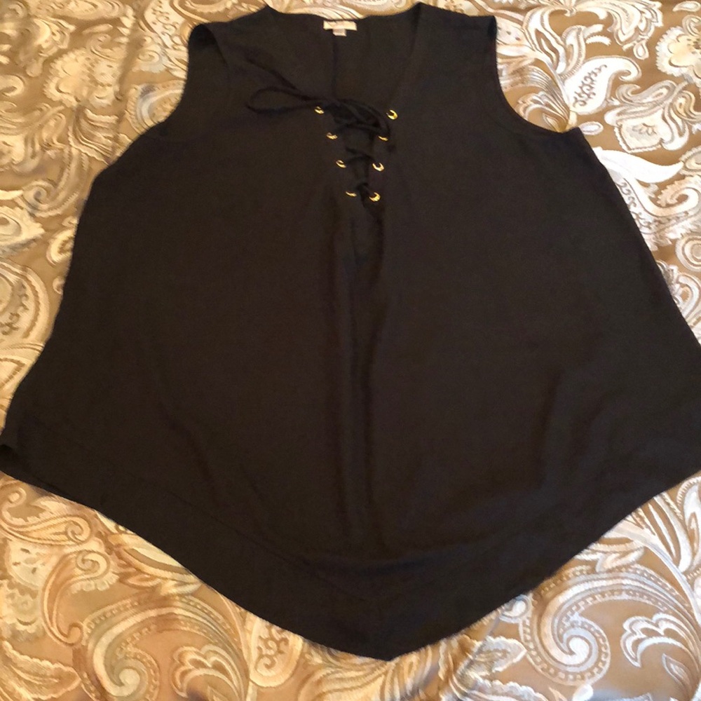 Avenue, sleeveless black top